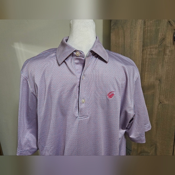 GRUN GOLF Maze Polo In Purplw Print. Size Large - Picture 11 of 15